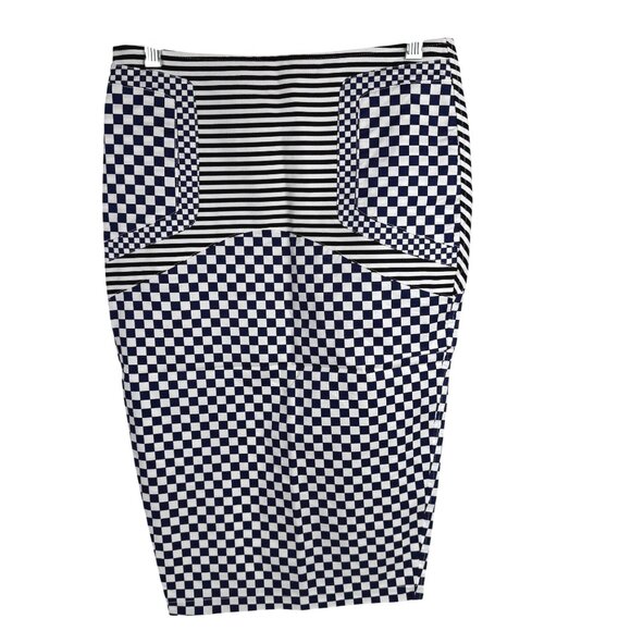 Nuvula Designer Pencil Skirt Midi Mixed Print Form-Fitting Sz. S - Picture 1 of 9